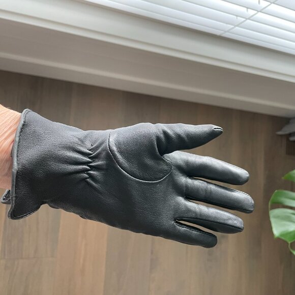 Jessica Genuine Leather Therma-Last Insulated Gloves Button Detail Dk Grey Blk 7 - Picture 2 of 14